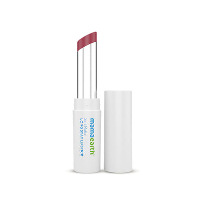 Mamaearth Soft Matte Long Stay Lipstick with Jojoba Oil & Vitamin E for 12 Hour Long Stay - Grape Wine - 3.5 gm - Image 5