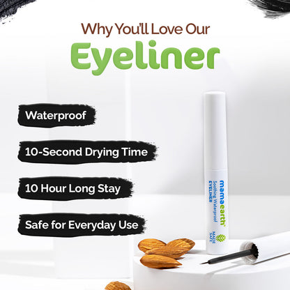 Mamaearth Soothing Waterproof Eyeliner with Almond Oil & Castor Oil for 10 Hour Long Stay - 01 Matte Black 3.5 ml - Image 3