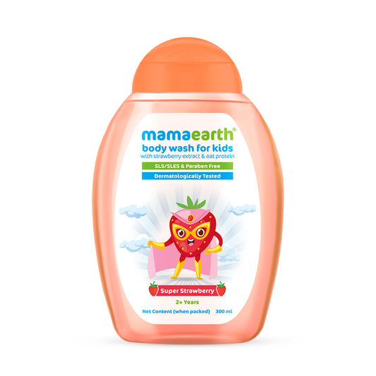 Mamaearth Super Strawberry Body Wash for Kids with Strawberry & Oat Protein – 300 ml - Image 2