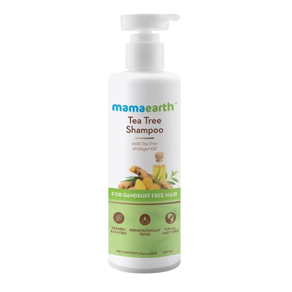 Mamaearth Tea Tree Anti Dandruff Shampoo, With Tea Tree & Ginger Oil (250 ml) - Image 2