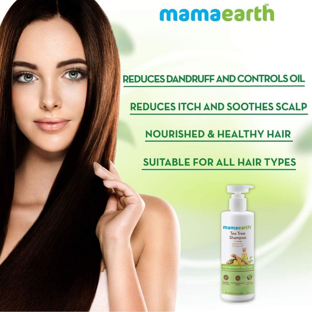 Mamaearth Tea Tree Anti Dandruff Shampoo, With Tea Tree & Ginger Oil (250 ml) - Image 5
