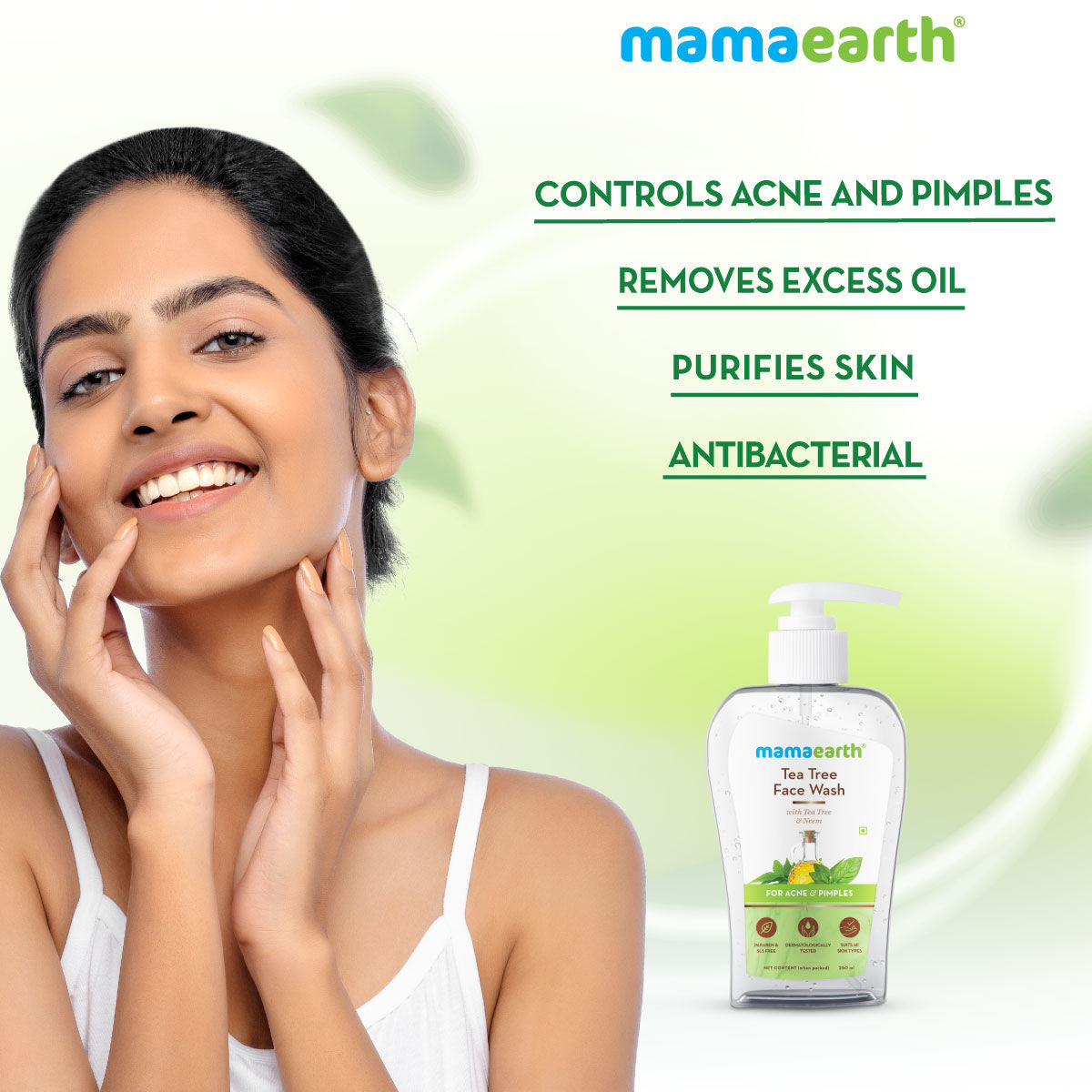 Mamaearth Tea Tree Face Wash with Neem for Acne & Pimples (250 ml) - Image 2