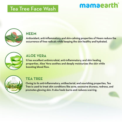 Mamaearth Tea Tree Face Wash with Neem for Acne & Pimples (250 ml) - Image 3