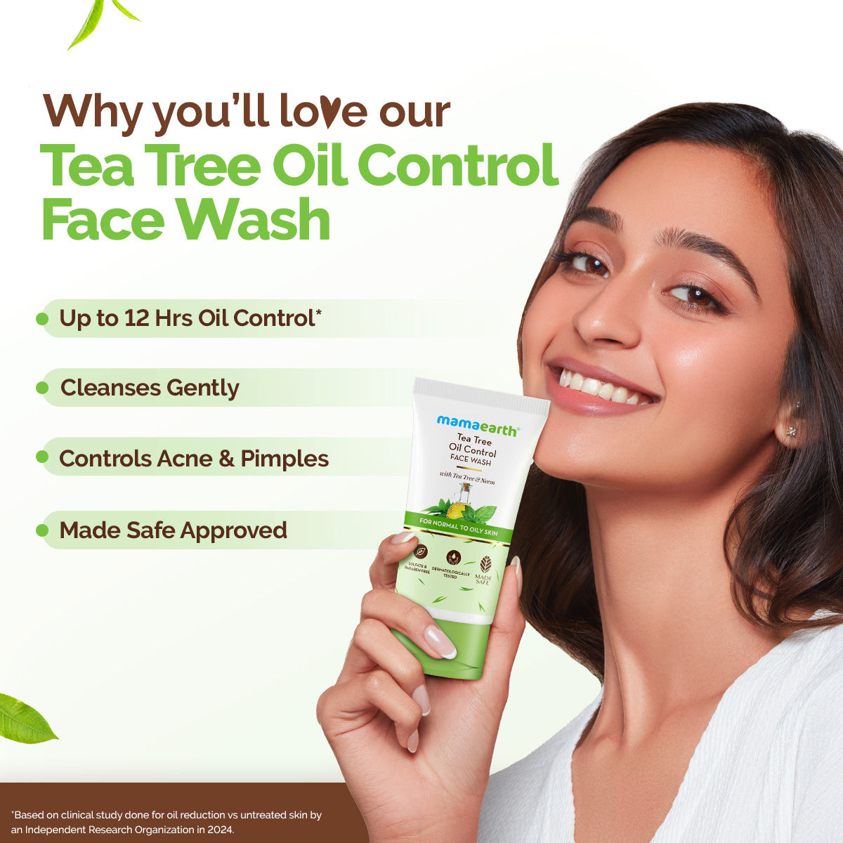 Mamaearth Tea Tree Oil Control Face Wash with Tea Tree & Neem for Normal to Oily Skin - 150 ml Up to 12 Hrs Oil Control | Cleanses Gently | Controls Acne & Pimples - Image 3