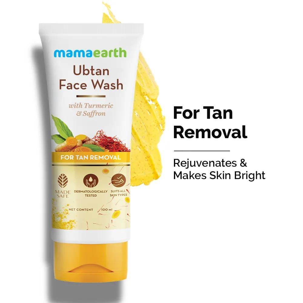 Mamaearth Ubtan Cleanse & Sun-Protect Combo 1: Ubtan Face Wash (100 ml) + Ultra Light Indian Sunscreen (80 gm) - Image 2