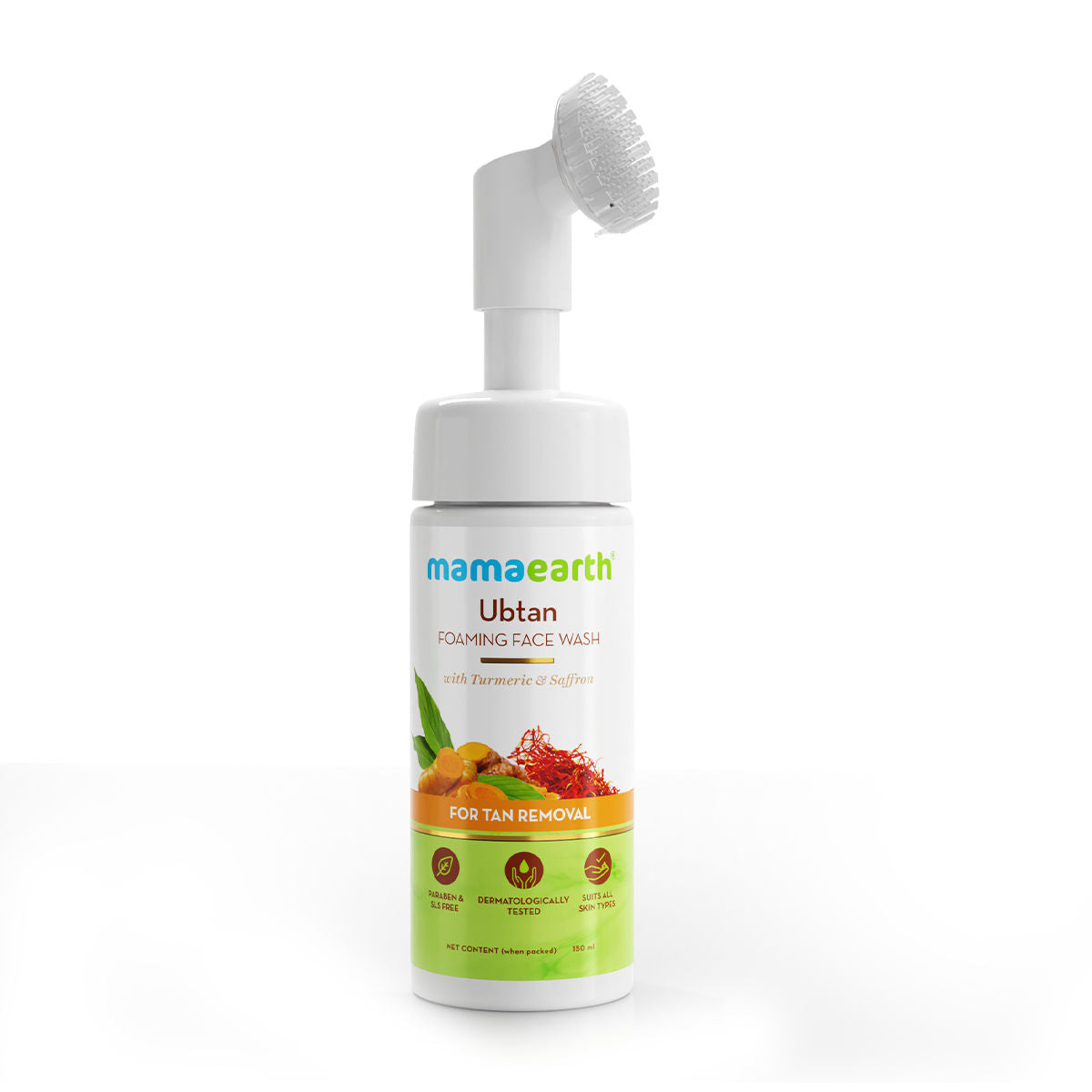 Mamaearth Ubtan Foaming Face Wash with Turmeric and Saffron for Tan Removal - 150 ml