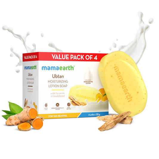 Mamaearth Ubtan Moisturizing Lotion Soap Pack of 4 (125 g x 4)