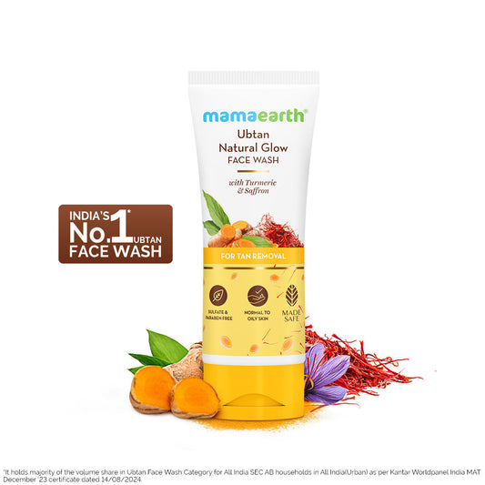 Mamaearth Ubtan Natural Face Wash For All skin type With Turmeric & Saffron For Tan Removal And Skin Brightening (100 ml) - Image 2