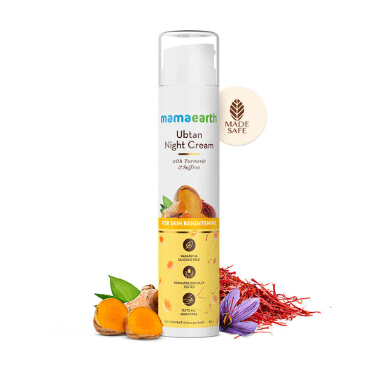 Mamaearth Ubtan Night Cream with Turmeric & Saffron for Skin Brightening (50 gm)