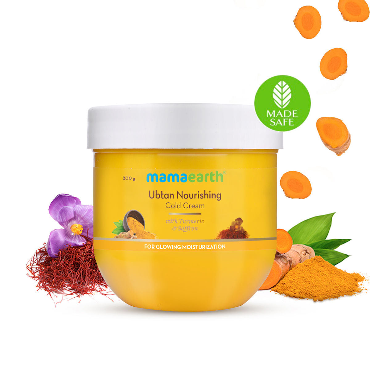 Mamaearth Ubtan Nourishing Cold Cream for Winter with Turmeric & Saffron for Glowing Moisturization (200 gm) - Image 3