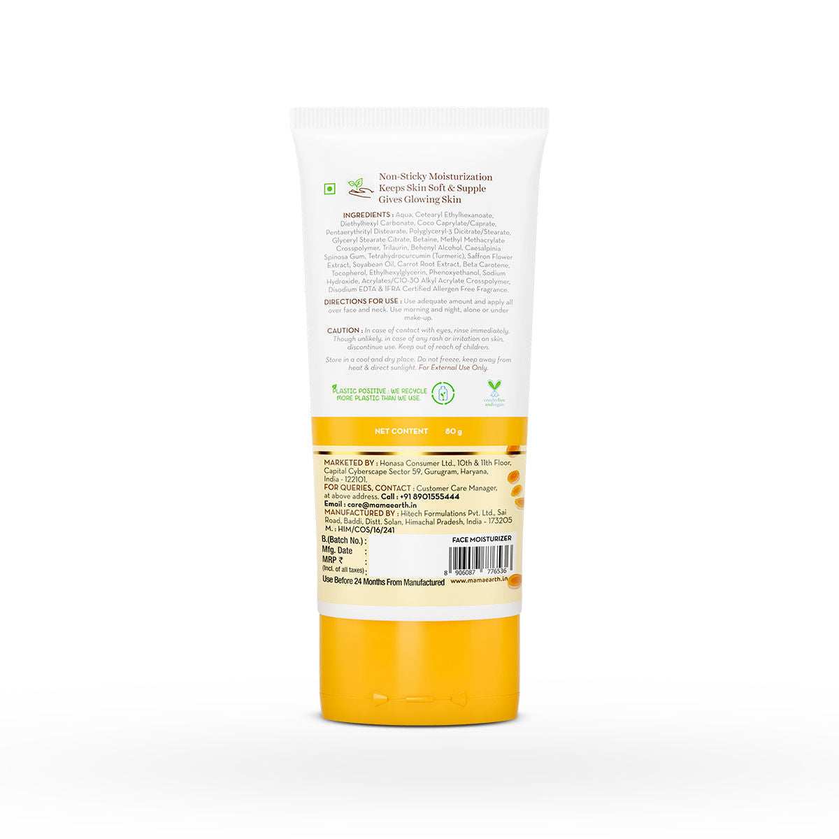 Mamaearth Ubtan Oil-Free Face Moisturizer with Turmeric & Saffron for Skin Brightening - 80 gm - Image 2