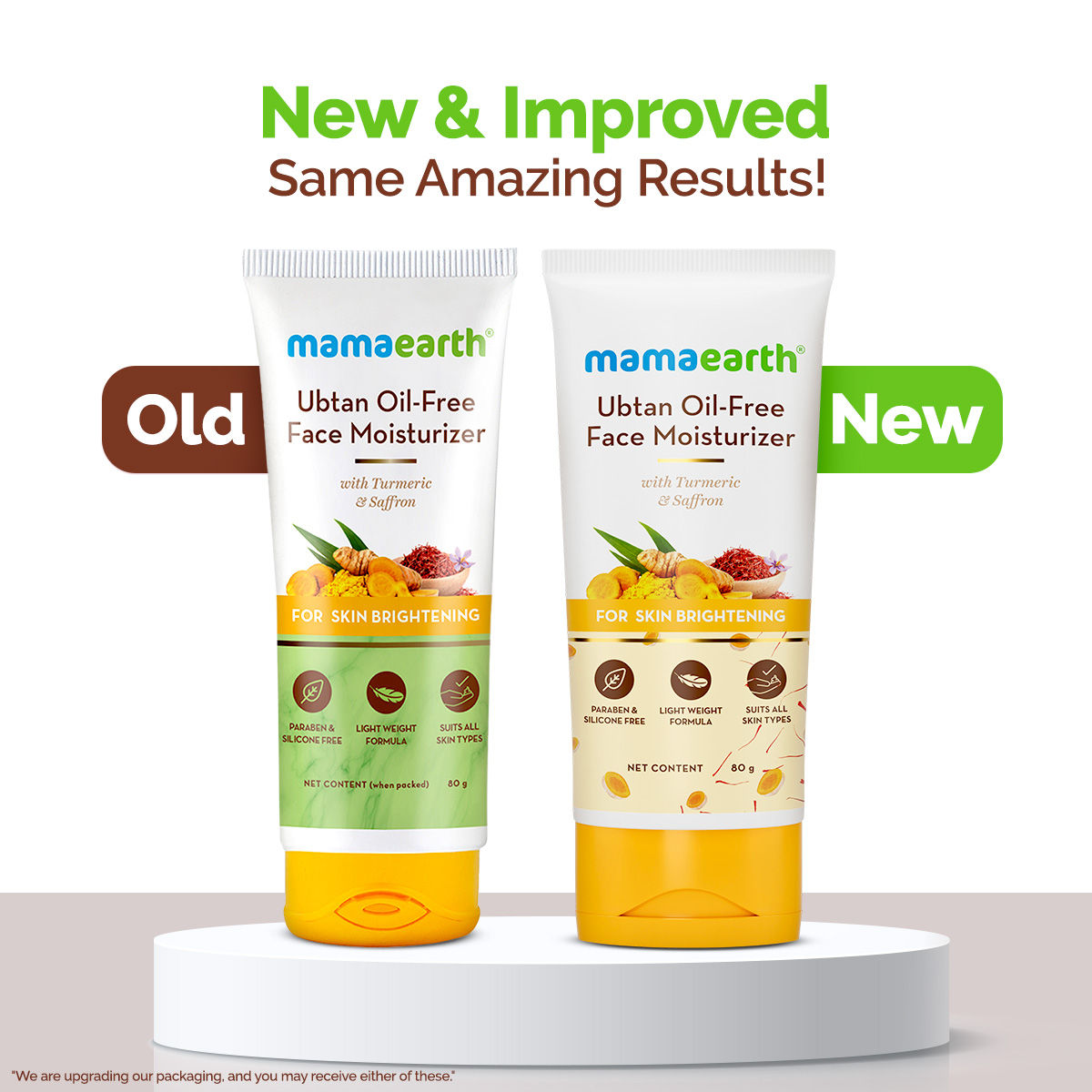 Mamaearth Ubtan Oil-Free Face Moisturizer with Turmeric & Saffron for Skin Brightening - 80 gm - Image 3