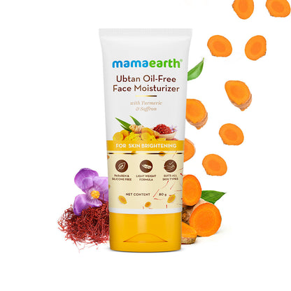 Mamaearth Ubtan Oil-Free Face Moisturizer with Turmeric & Saffron for Skin Brightening - 80 gm - Image 4