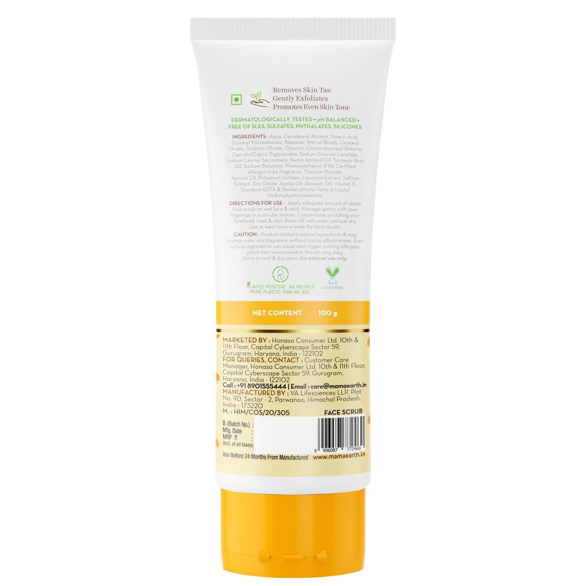 Mamaearth Ubtan Face Scrub with Turmeric and Walnut for Tan Removal - 100 gm - Image 3