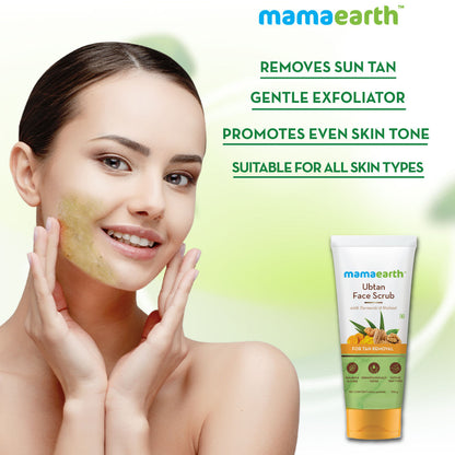 Mamaearth Ubtan Face Scrub with Turmeric and Walnut for Tan Removal - 100 gm - Image 5