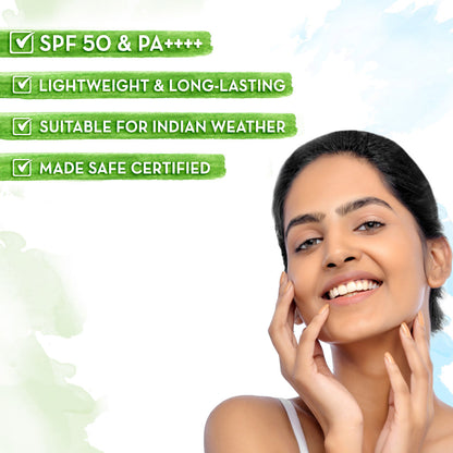 Mamaearth Ultra Light Indian Sunscreen with Carrot Seed Turmeric and SPF 50 PA+++ for Suntan Protection - 80 gm| In-Vivo Tested - Image 3