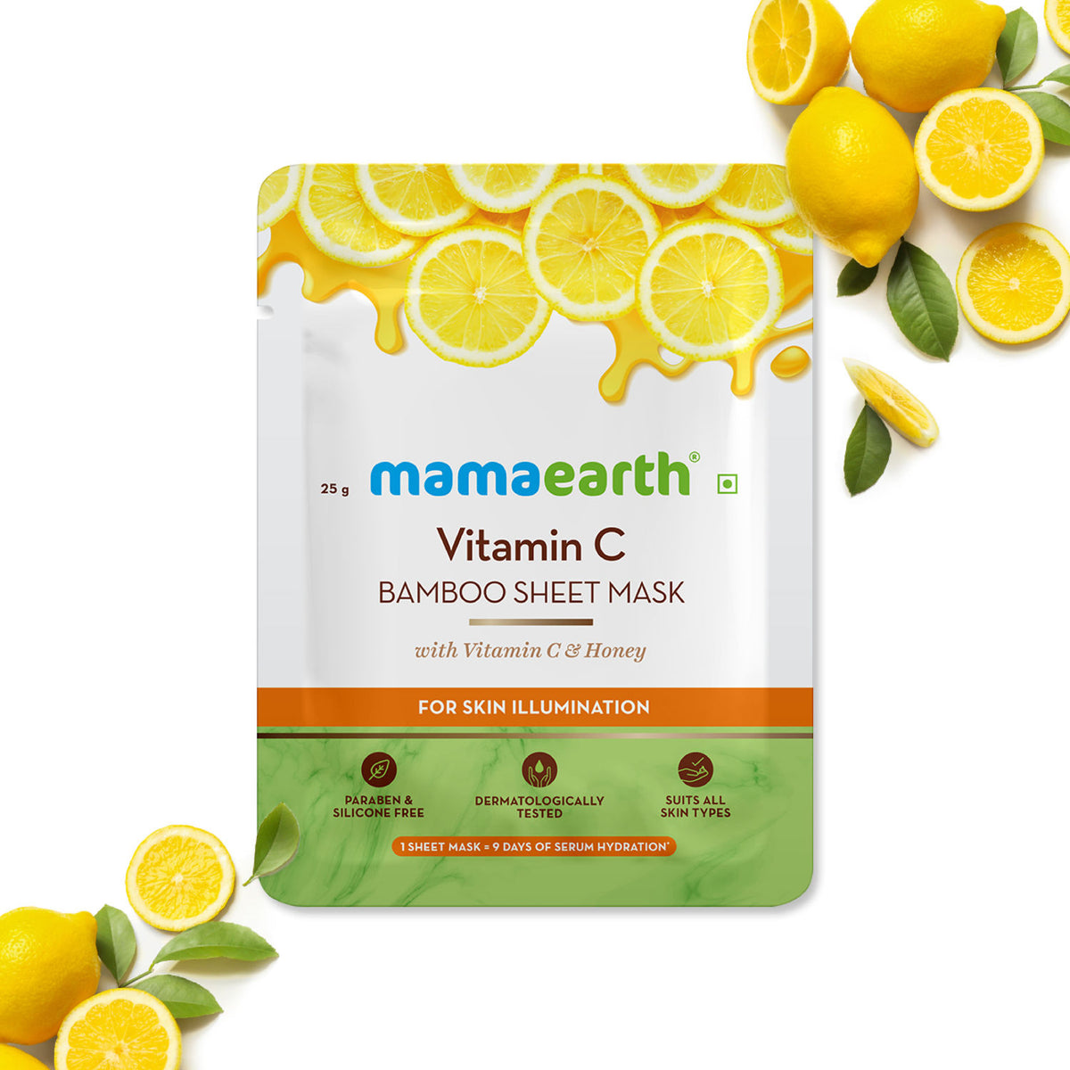 Mamaearth Vitamin C Bamboo Sheet Mask with Vitamin C & Honey for Skin Illumination (25 gm) - Image 3