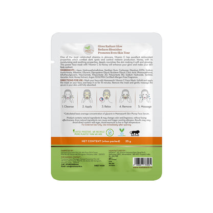 Mamaearth Vitamin C Bamboo Sheet Mask with Vitamin C & Honey for Skin Illumination (25 gm) - Image 2