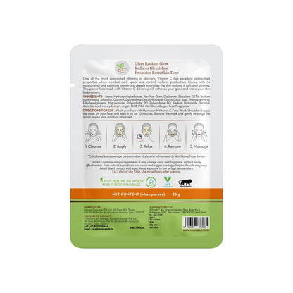 Mamaearth Vitamin C Bamboo Sheet Mask with Vitamin C & Honey for Skin Illumination (25 gm) - Image 5