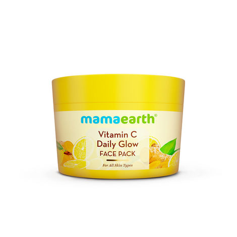 Mamaearth Vitamin C Daily Glow Face Pack with Vitamin C & Turmeric 200 gm | Natural, DIY-like Texture | Instantly Brightens Skin, Adds Glow | Clay Face Mask | Free From Harmful Chemicals | All Skin Type