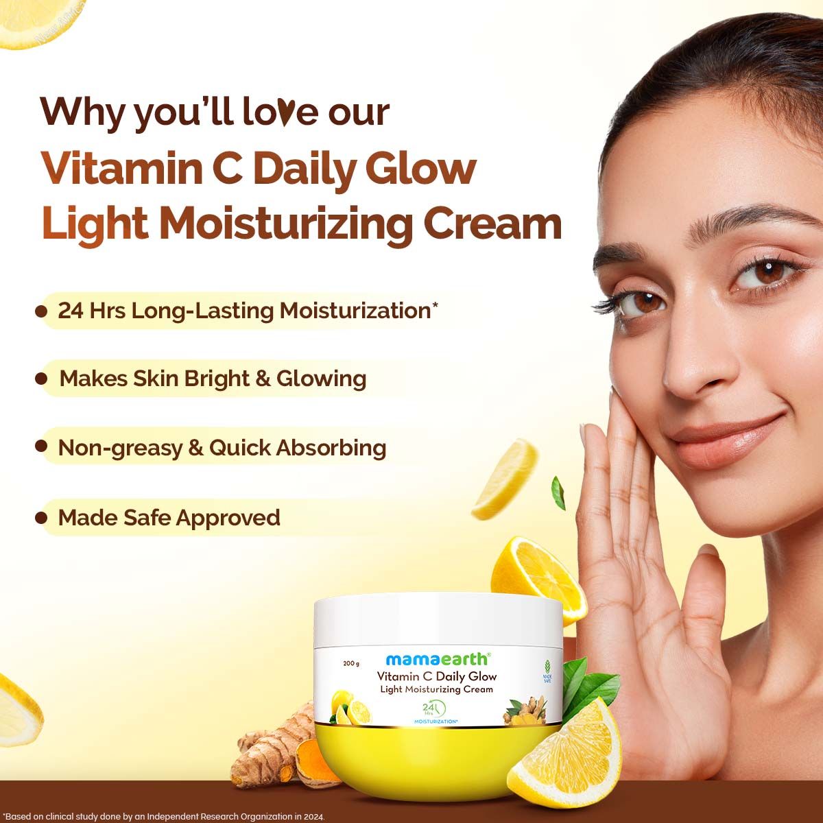 Mamaearth Vitamin C Daily Glow Light Moisturizing Cream 200 gm - Image 5