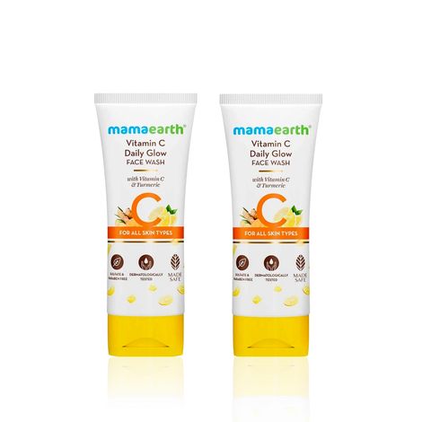 Mamaearth Vitamin C Face Wash with Vitamin C and Turmeric for Skin Illumination - 100 ml*2