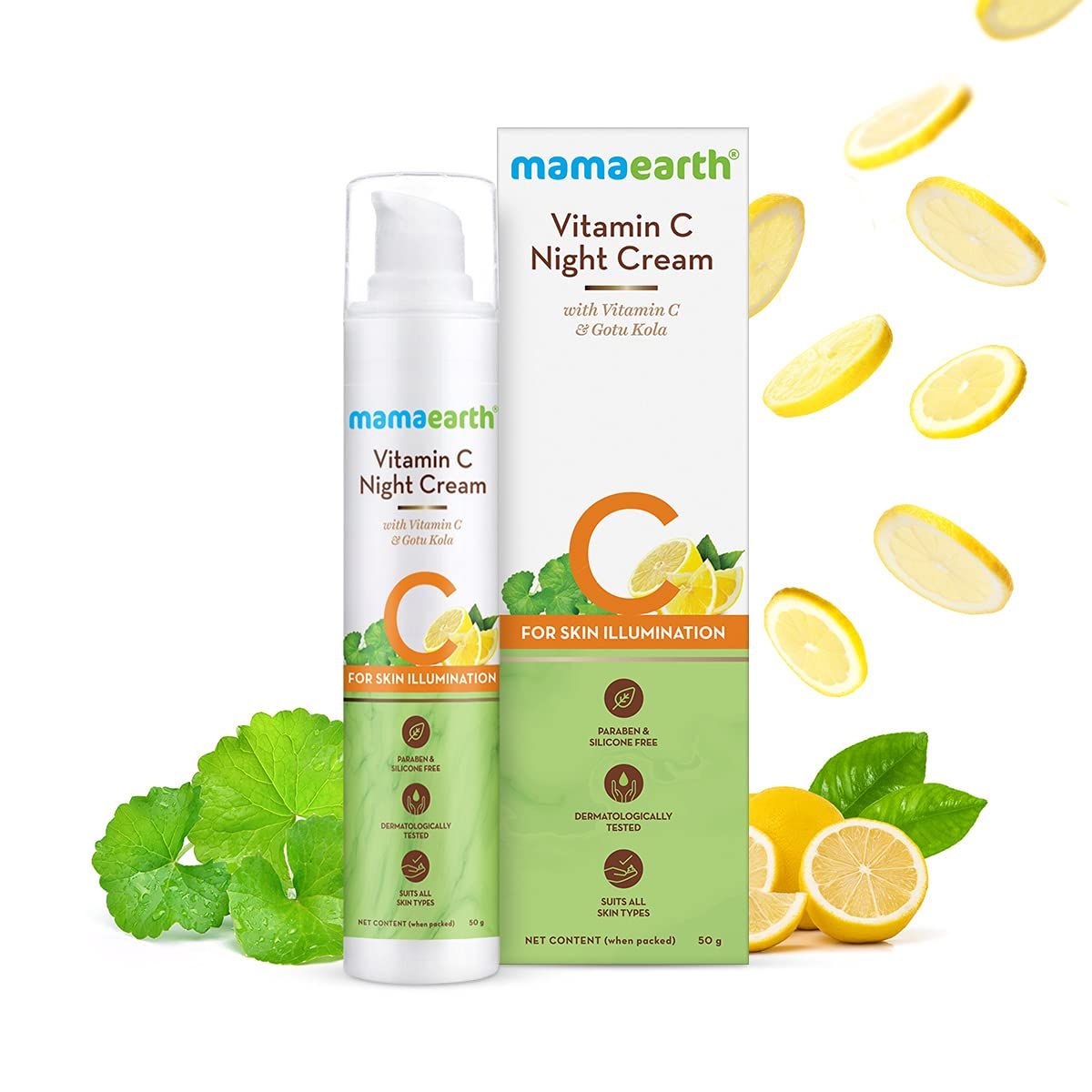 Mamaearth Vitamin C Night Cream with Vitamin C & Gotu Kola for Skin Illumination a€“ 50 gm