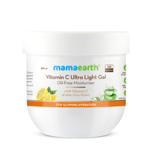 Mamaearth Vitamin C Ultra Light Gel Oil-Free Moisturizer with Vitamin C and Aloe Vera Water for Glowing Hydration - 200 ml