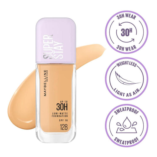Maybelline Foundation+Lifter Gloss ( Super Stay Lumi-Matte- shade 128 (35 ml) + Lifter Gloss - Petal (5.4 ml)) - image 2
