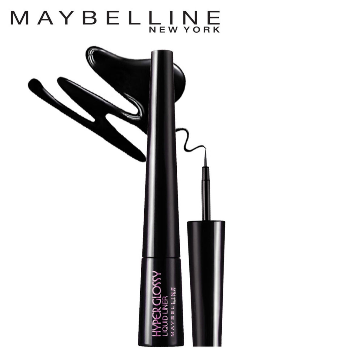 Maybelline Hyper Glossy Liquid Liner, Intense Black Smudge Proof & Waterproof - Black – 3 gm - Maybelline