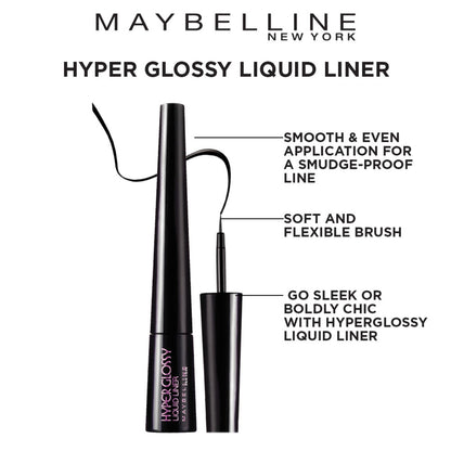 Maybelline Hyper Glossy Liquid Liner, Intense Black Smudge Proof & Waterproof - Black – 3 gm - image 4