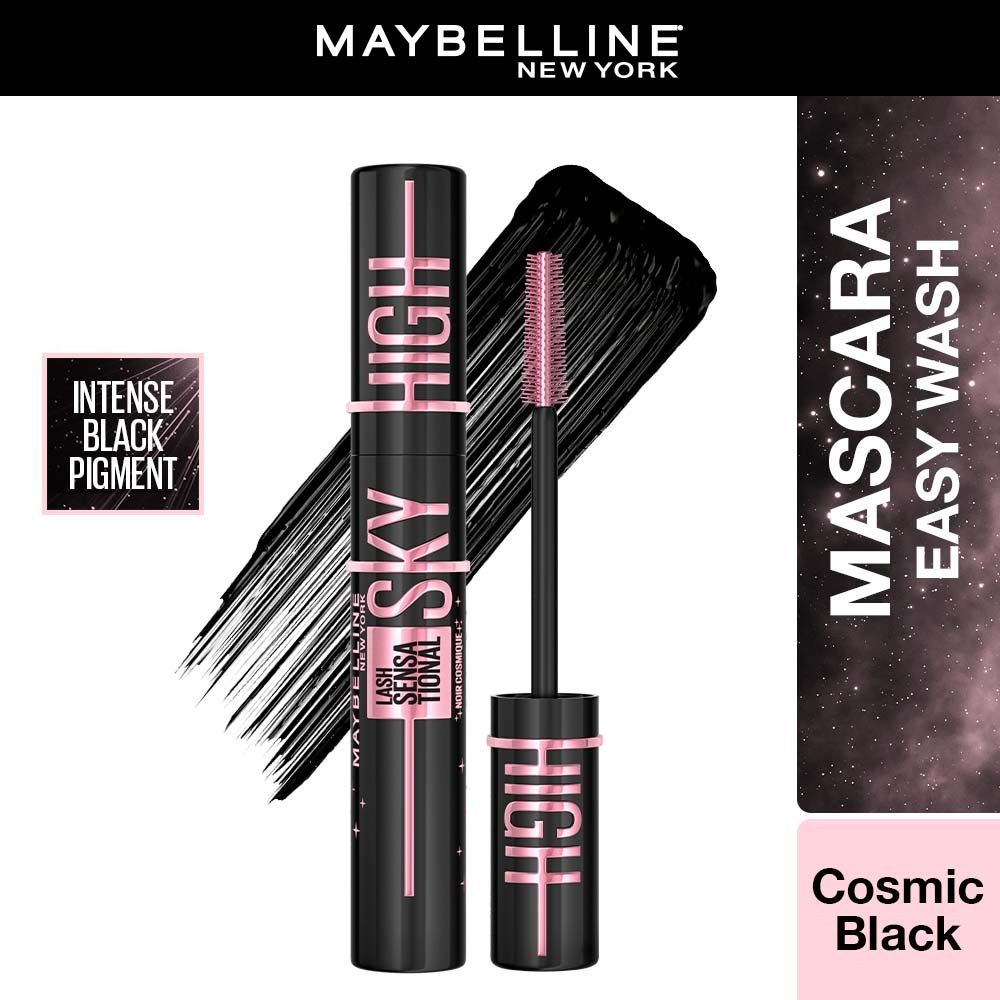 Maybelline Lash Sensational Sky High Easy Wash Mascara, Cosmic Black – Lengthening & Volumizing Mascara, 6 ml - Maybelline