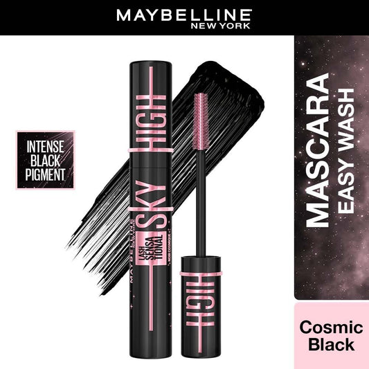 Maybelline Lash Sensational Sky High Easy Wash Mascara, Cosmic Black – Lengthening & Volumizing Mascara, 6 ml - Maybelline