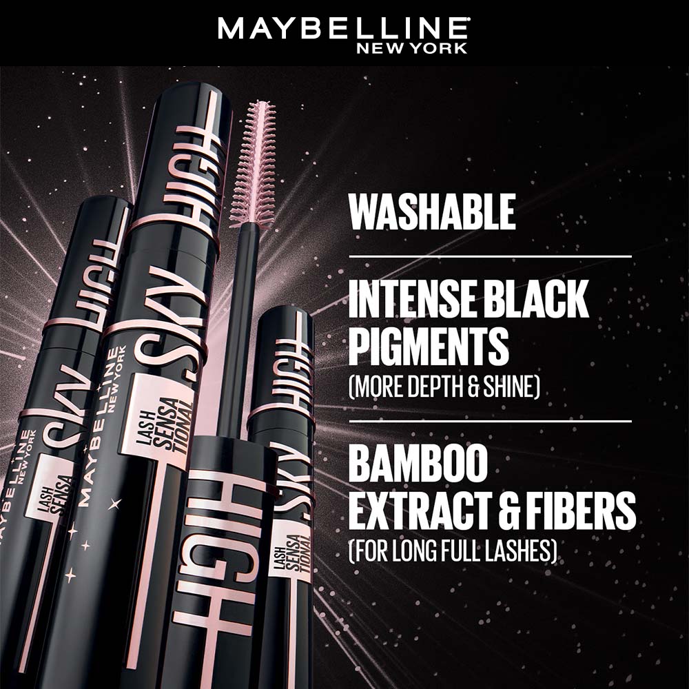 Maybelline Lash Sensational Sky High Easy Wash Mascara, Cosmic Black – Lengthening & Volumizing Mascara, 6 ml - image 3