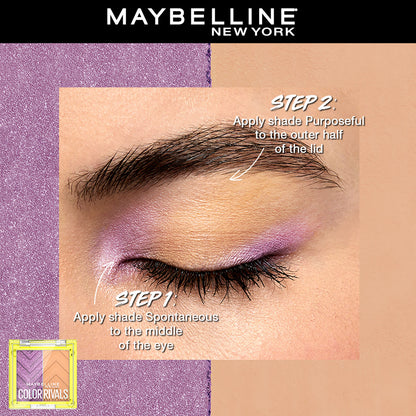 Maybelline Color Rivals Pigmented Eyeshadow Palette, Long lasting, Sweatproof, Waterproof, Matte, Shimmer, Spontaneous x Purposeful, 3 gm - image 2