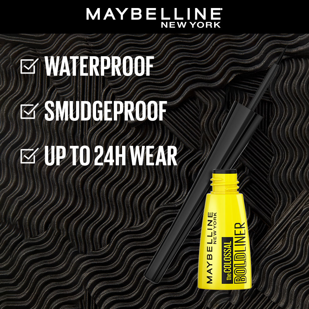 Maybelline Colossal Bold Pencil Waterproof Eyeliner, Black, 3 ml, Matte Finish - image 3