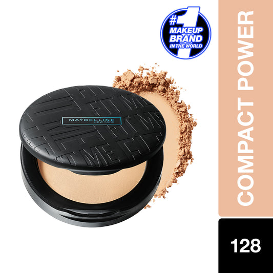 Maybelline Fit Me 16Hr Oil Control Matte Compact, 128 Warm Nude, 6 gm - Maybelline