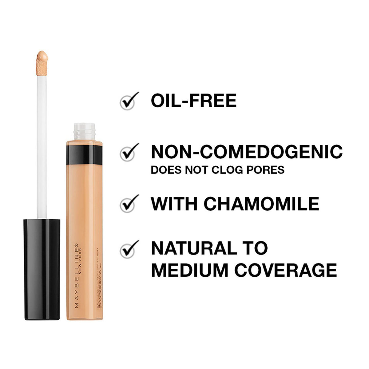 Maybelline – Maybelline Fit Me Full Coverage Concealer, Oil-free Liquid Concealer for Oily & Dry Skin - 25 Medium, 6.8 ml - image 5