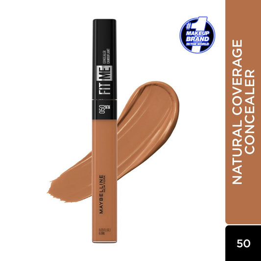 Maybelline Full Coverage Concealer, Matte & Poreless Ultra Blendable, Fit Me, 50 Cafe - 6.8 ml - Maybelline