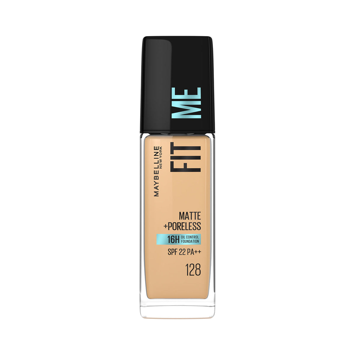 Maybelline Fit Me Matte+Poreless Liquid Foundation 16H Oil Control - 128 Warm Nude, 30 ml - Maybelline