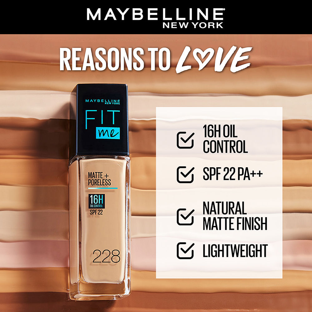 Maybelline Fit Me Matte+Poreless Liquid Foundation 16H Oil Control - 128 Warm Nude, 30 ml - image 3