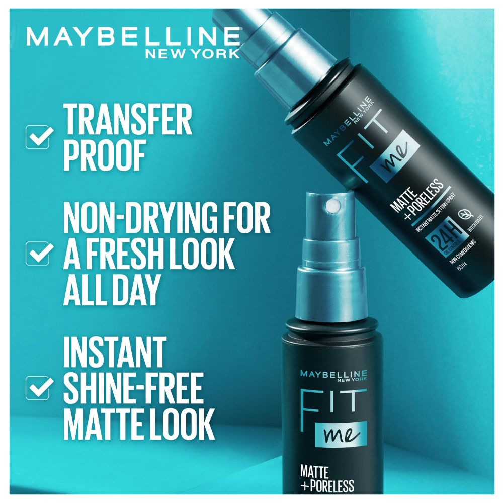 Maybelline Fit Me Matte + Poreless Setting Spray, 24H Oil-Control, Non-Acnegenic – 60 ml - image 4