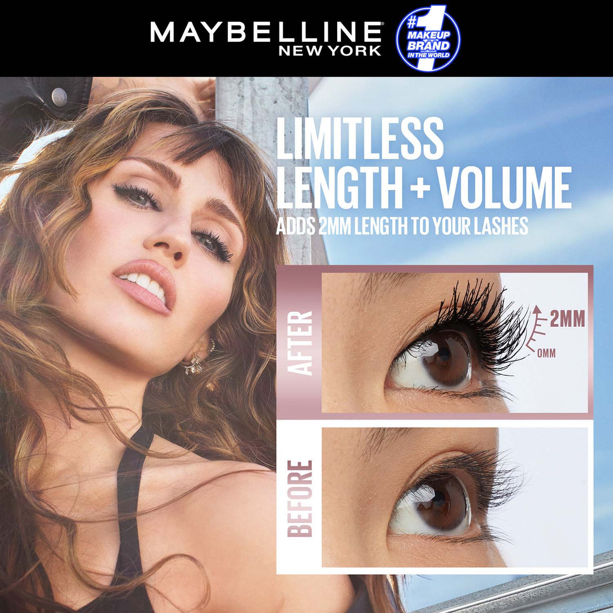 Maybelline Lash Sensational Sky High Waterproof Mascara, Lengthening & Volumizing Mascara With Bamboo Exract & Fibres, Very Black (6 ml) - image 2