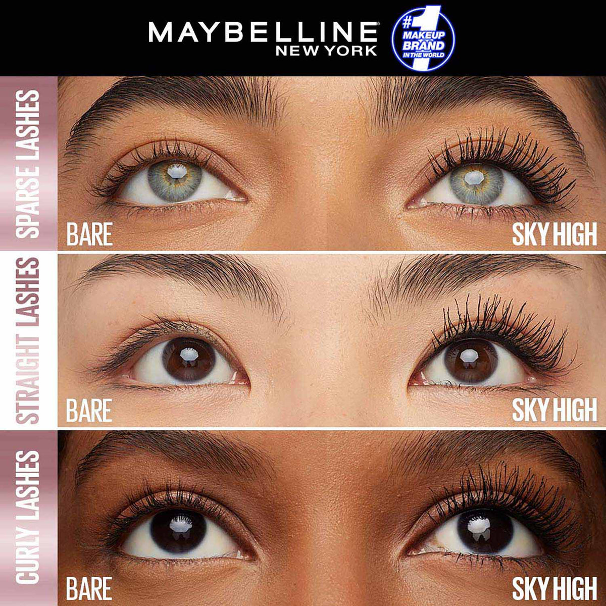 Maybelline Lash Sensational Sky High Waterproof Mascara, Lengthening & Volumizing Mascara With Bamboo Exract & Fibres, Very Black (6 ml) - image 3