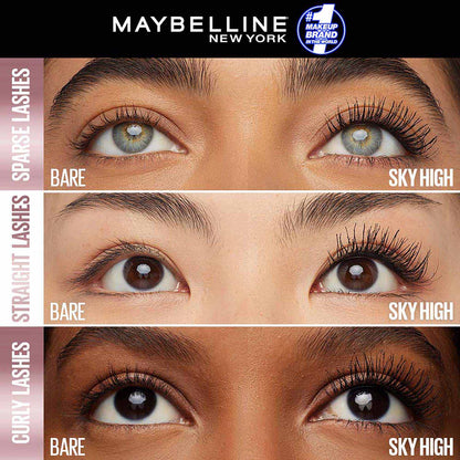 Maybelline Lash Sensational Sky High Waterproof Mascara, Lengthening & Volumizing Mascara With Bamboo Exract & Fibres, Very Black (6 ml) - image 3