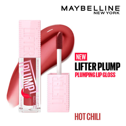 Maybelline Lifter Plump - Plumping Liquid Lip Gloss, Hot Chili, 5.4 ml - Maybelline