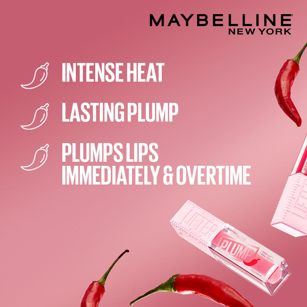Maybelline Lifter Plump - Plumping Liquid Lip Gloss, Hot Chili, 5.4 ml - image 2