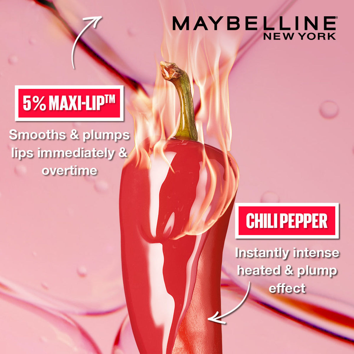 Maybelline Lifter Plump - Plumping Liquid Lip Gloss, Hot Chili, 5.4 ml - image 5