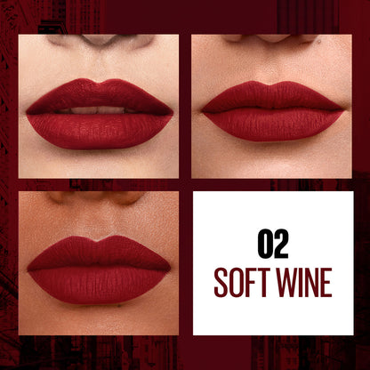 Maybelline Lipstick, Matte Finish, Non-Sticky and Non-Drying, Sensational Liquid Matte, 02 Soft Wine, 7 ml - image 3