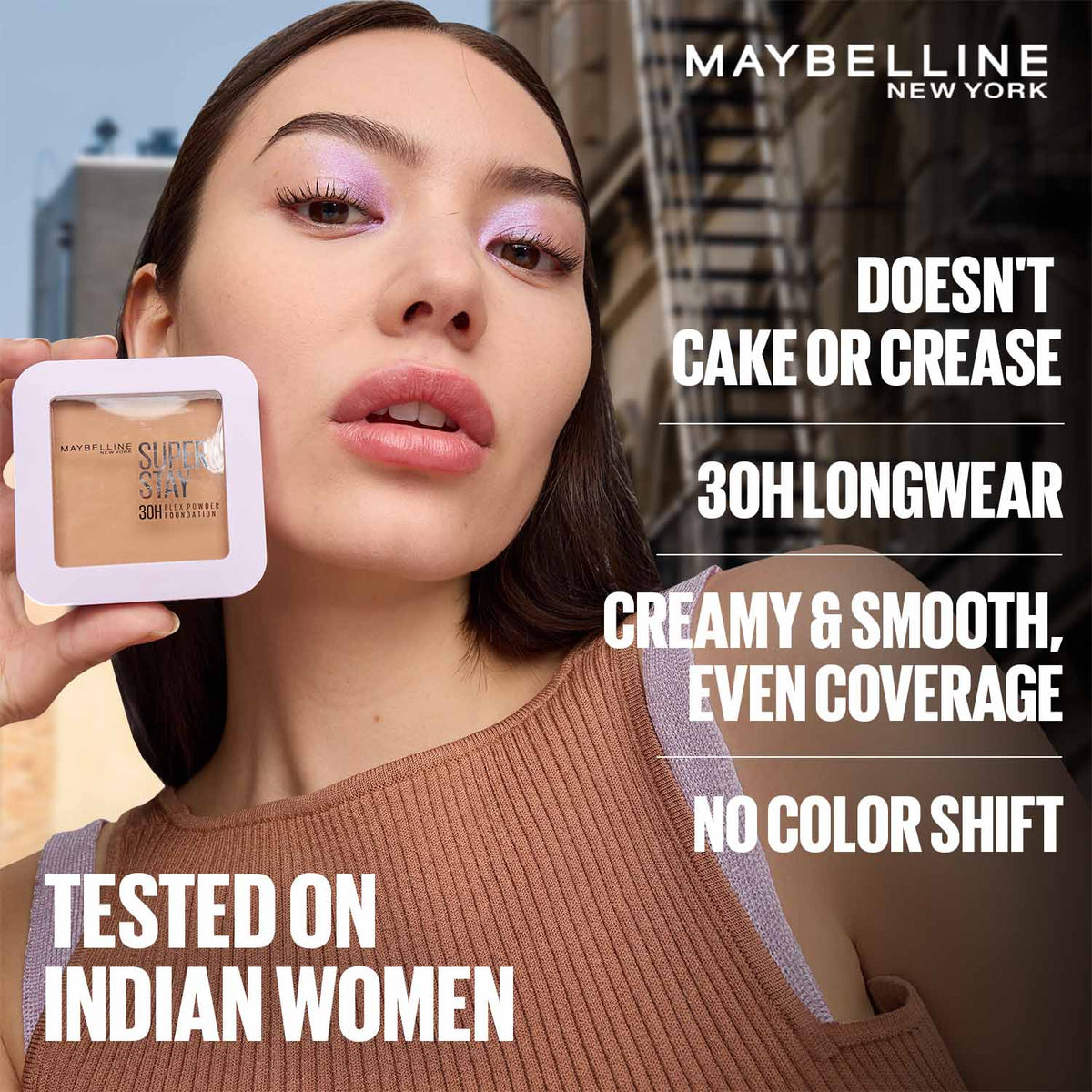 Maybelline Super Stay Flex Powder Foundation Compact, 128, Full Coverage, 30H Full Coverage, Perfect for Oily Skin, Waterproof & Sweatproof - 9 gm - image 2